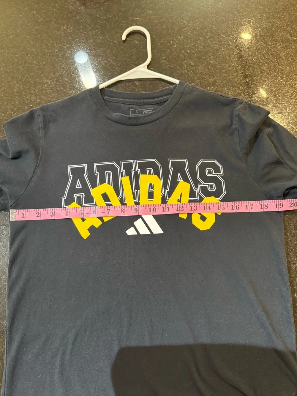 adidas black Tee with Yellow Logo
